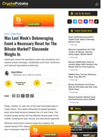 Was Last Week’s Deleveraging Event a Necessary Reset for The Bitcoin Market? Glassnode Weighs In