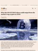 Why this $0.035 DeFi token could outperform the market’s top cryptos in 2026 - AMBCrypto