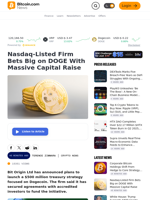 Nasdaq-Listed Firm Bets Big on DOGE With Massive Capital Raise – Crypto News Bitcoin News
