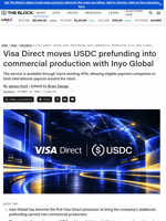 Visa Direct moves USDC prefunding into commercial production with Inyo Global | The Block