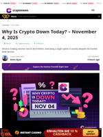 Why Is Crypto Down Today? – November 4, 2025