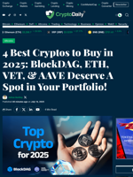 4 Best Cryptos to Buy in 2025: BlockDAG, ETH, VET, & AAVE Deserve A Spot in Your Portfolio! - Crypto Daily