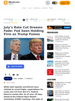 July’s Rate Cut Dreams Fade: Fed Seen Holding Firm as Trump Fumes – Economics Bitcoin News