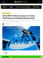 Intel (INTC) Stock Jumps on Trump Tariff News and Nvidia Partnership - CoinCentral