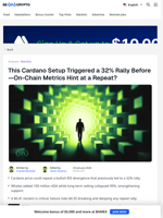 Cardano Price Flashes the Same Hint That Triggered a 32% Rally