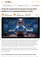 10 top AI crypto bots for passive income: Best platforms for automated trading in 2026 - AMBCrypto