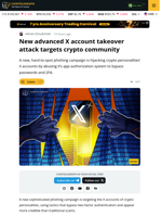 New X Account Takeover Attack Targets Crypto Community