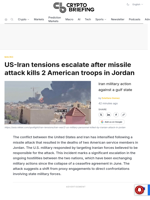 US-Iran tensions escalate after missile attack kills 2 American troops in Jordan