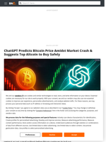 ChatGPT Predicts Bitcoin Price Amidst Market Crash & Suggests Top Altcoin to Buy Safely