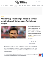 World Cup final brings Messi's crypto empire back into focus as fan tokens surge