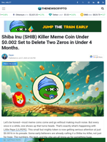 Shiba Inu (SHIB) Killer Meme Coin Under $0.002 Set to Delete Two Zeros in Under 4 Months.