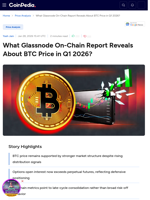 What Glassnode On-Chain Report Reveals About BTC Price in Q1 2026?