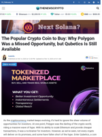 The Popular Crypto Coin to Buy: Why Polygon Was a Missed Opportunity, but Qubetics Is Still Available - TheNewsCrypto