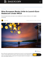 Nine European Banks Unite to Launch Euro Stablecoin Under MiCA - DailyCoin