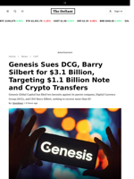 Genesis Sues DCG, Barry Silbert for $3.1 Billion, Targeting $1.1 Billion Note and Crypto Transfers - 