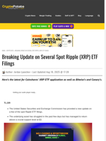 Breaking Update on Several Spot Ripple (XRP) ETF Filings