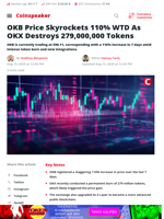 OKB Soars 110% This Week as OKX Burns 279M Tokens
