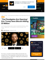 Why Eric Trump Thinks Bitcoin Will Hit $1 Million