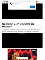 Top Trader: Don’t Buy ETH’s Dip - U.Today
