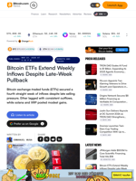 Bitcoin ETFs Extend Weekly Inflows Despite Late-Week Pullback – Markets and Prices Bitcoin News