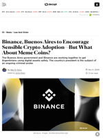 Binance, Buenos Aires to Encourage Sensible Crypto Adoption—But What About Meme Coins? - Decrypt