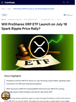 Will ProShares XRP ETF Launch on July 18 Spark Ripple Price Rally?