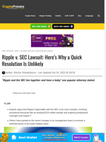 Ripple v. SEC Lawsuit: Here's Why a Quick Resolution Is Unlikely
