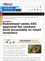Robinhood seeks SEC approval for venture fund accessible to retail investors - The Crypto News Wire