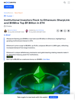 SharpLink and BitMine Boost Ethereum Holdings to Over $1 Billion
