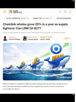 Chainlink whales grow 25% in a year as supply tightens: Can LINK hit $27? - AMBCrypto