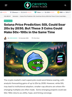 Solana Price Prediction: SOL Could Soar 20x by 2030, But These 3 Coins Could Make 50x–100x in the Same Time - Crypto News Flash