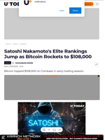 Satoshi Nakamoto's Elite Rankings Jump as Bitcoin Rockets to $108,000