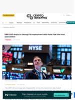 GBP/USD drops as strong US employment data fuels Fed rate hold speculation