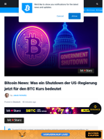 Bitcoin News: Was ein Shutdown der US-Regierung jetzt für den BTC Kurs bedeutet | Bitcoinist.com