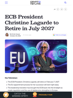 ECB President Christine Lagarde to Retire in July 2027