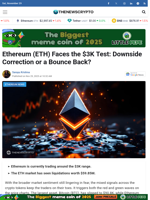 Ethereum (ETH) Faces the $3K Test: Downside Correction or a Bounce Back?