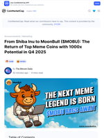 From Shiba Inu to MoonBull ($MOBU): The Return of Top Meme Coins with 1000x Potential in Q4 2025: Guest Post by The Bitcoin Daily | CoinMarketCap