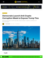 Democrats Launch Anti-Crypto Corruption Week to Expose Trump Ties