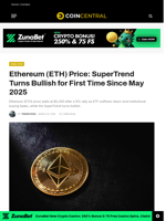 Ethereum (ETH) Price: SuperTrend Turns Bullish for First Time Since May 2025 - CoinCentral