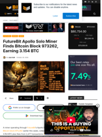 FutureBit Apollo Solo Miner Finds Bitcoin Block 973262, Earning 3.154 BTC