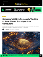 Coinbase's CEO Is Personally Working to Save Bitcoin From Quantum Computers - CoinCentral
