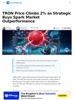 TRON Advances 2% on Strategic Buying, Outshining the Market