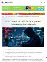 CETUS token spikes 25% amid plans to fully recover hacked funds - CoinJournal