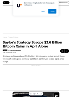 Saylor’s Strategy Scoops $3.6 Billion Bitcoin Gains in April Alone - U.Today