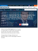 Hegseth Warns Iran To 'Choose Wisely,' But Gulf Officials Brace For 6-Month Slog To Reach Deal: What Do P - Benzinga