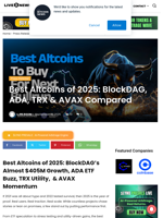Best Altcoins of 2025: BlockDAG, ADA, TRX & AVAX Compared  | Live Bitcoin News