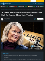 CLARITY Act: Senator Lummis Shares First Hint On Senate Floor Vote Timing