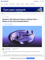 Solana Price Analysis: Is the 30% Bounce Sustainable?