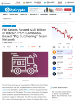 FBI Seizes Record $15 Billion in Bitcoin from Cambodia-Based 