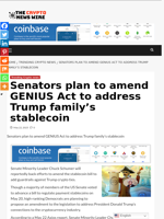 Senators plan to amend GENIUS Act to address Trump family's stablecoin - The Crypto News Wire